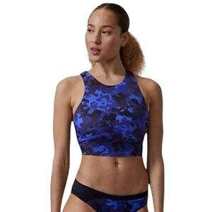 NEW Athleta Conscious Crop Bikini Sport Bra Padded Crop Size A C Yoga Gym Camo